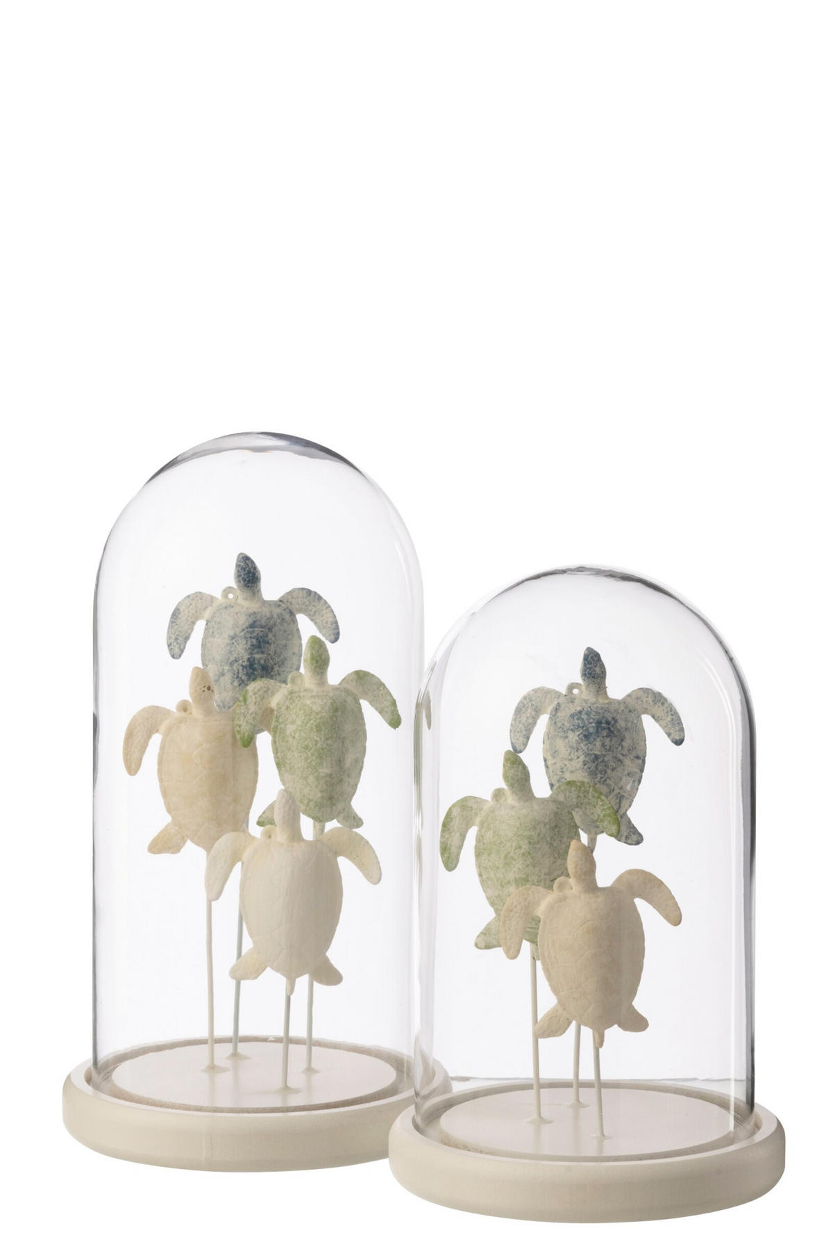DEKO GLOCKE TURTLE - Blau, Glas (14/26/14cm) - J-Line