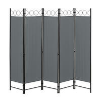 SICHTSCHUTZ Saragossa - Dunkelgrau, Textil/Metall (200/2cm) - [en.casa]
