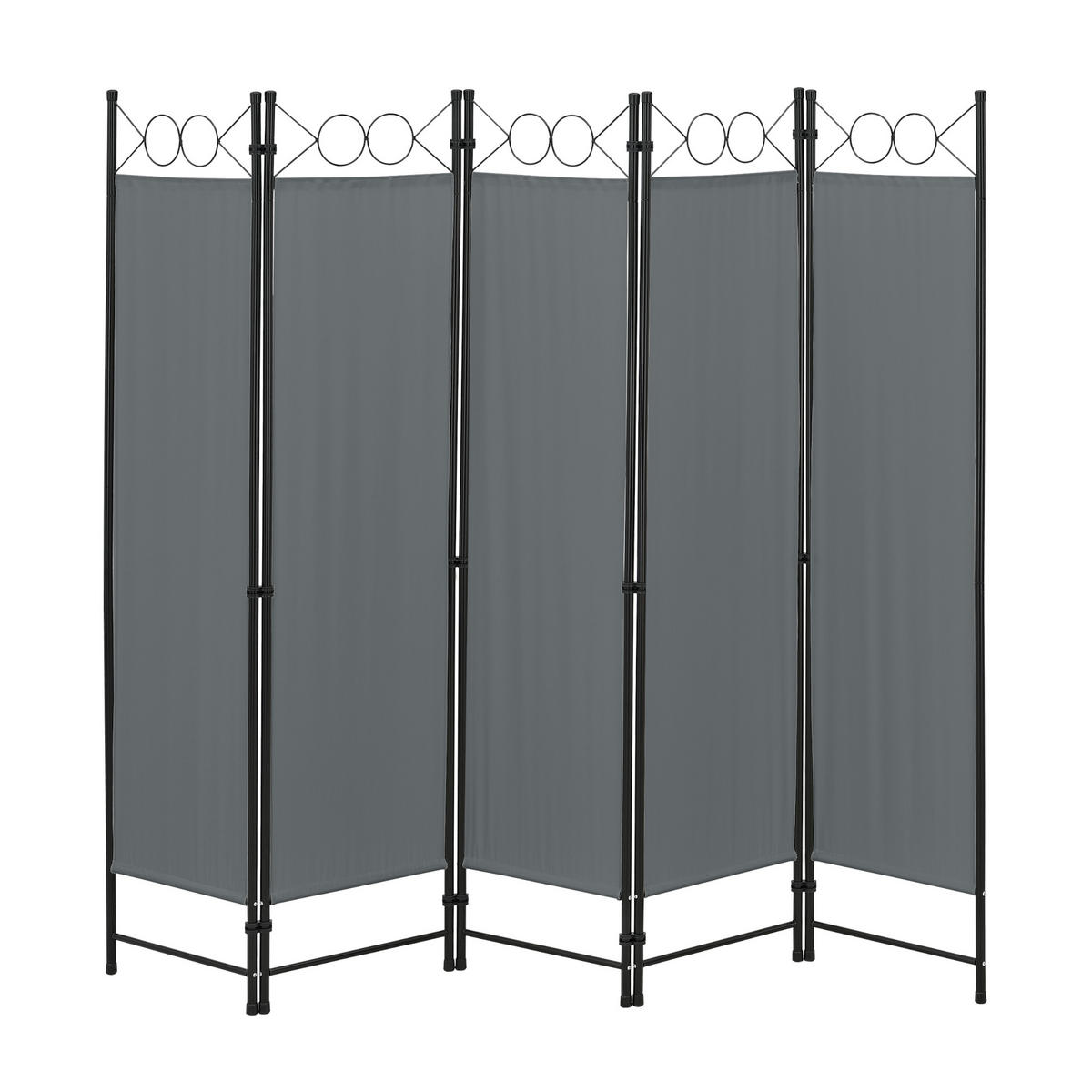 SICHTSCHUTZ Saragossa - Dunkelgrau, Textil/Metall (200/2cm) - [en.casa]