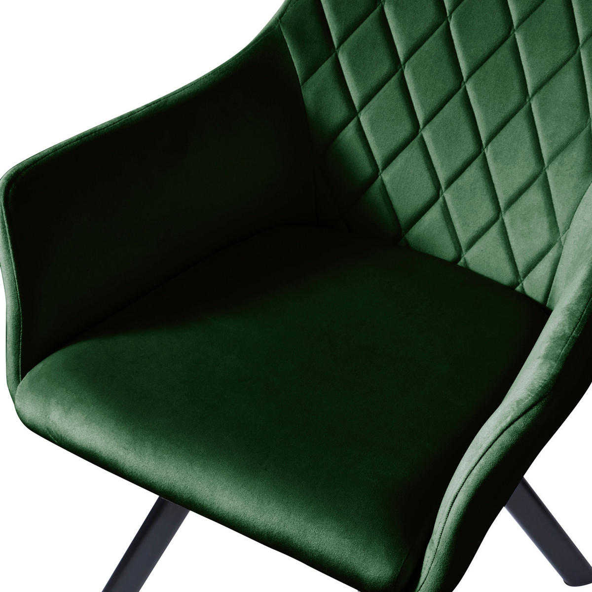 ESSZIMMERSTUHL MASON 2er Set Samt Dunkelgrün - Dunkelgrün, Textil (58/85/60cm) - SVITA