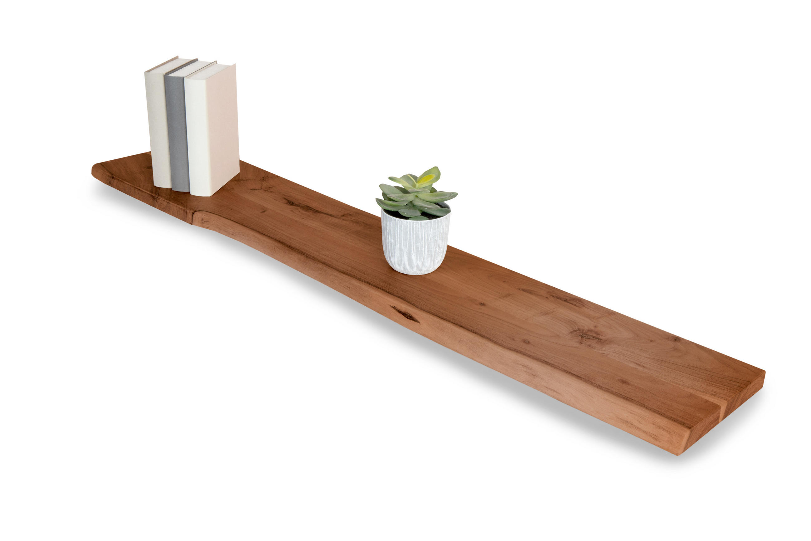WANDREGAL AMANDA - Braun/Akaziefarben, Holz (130/3/20cm) - SAM