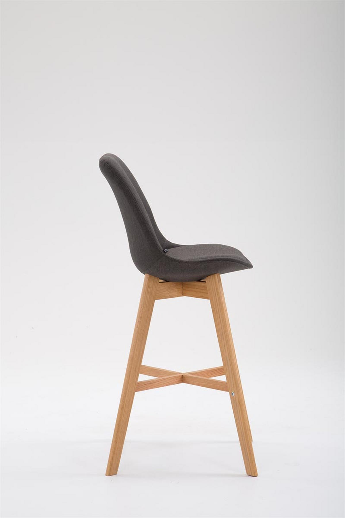 BARHOCKER Canada, 2er Set, Gestell natura, Stoff Dunkelgrau - Dunkelgrau/Naturfarben, Holz/Textil (48/100/56cm) - TPFLiving
