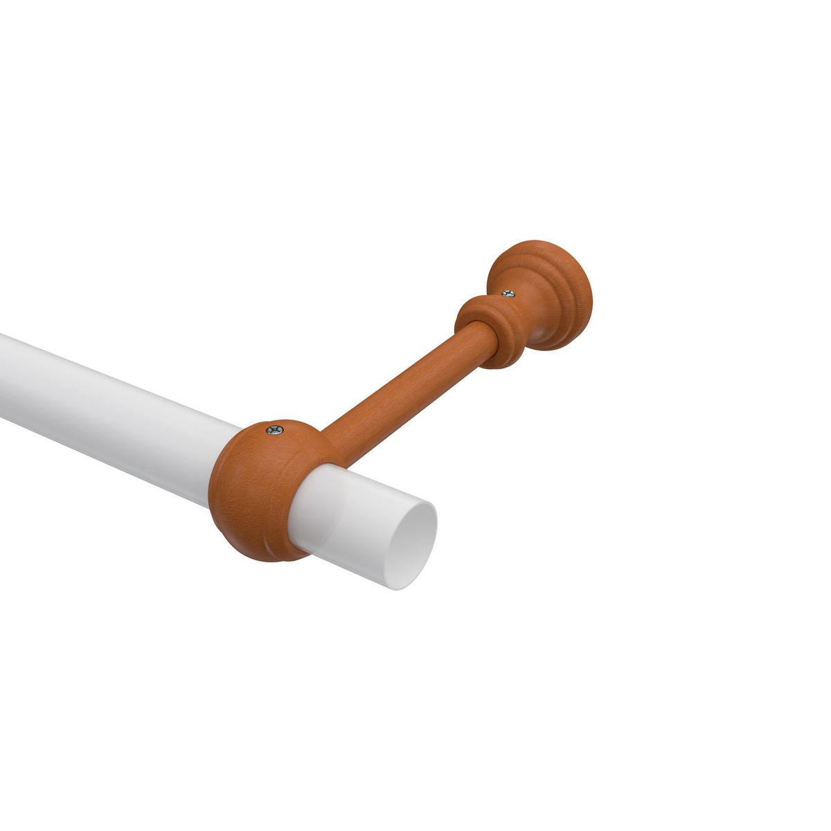 TRÄGER FÜR GARDINENSTANGEN 28 mm Ø, Classic 1-läufig, Kirschbaum - Kirschbaumfarben, Holz (19.5/5/5cm) - INTERDECO