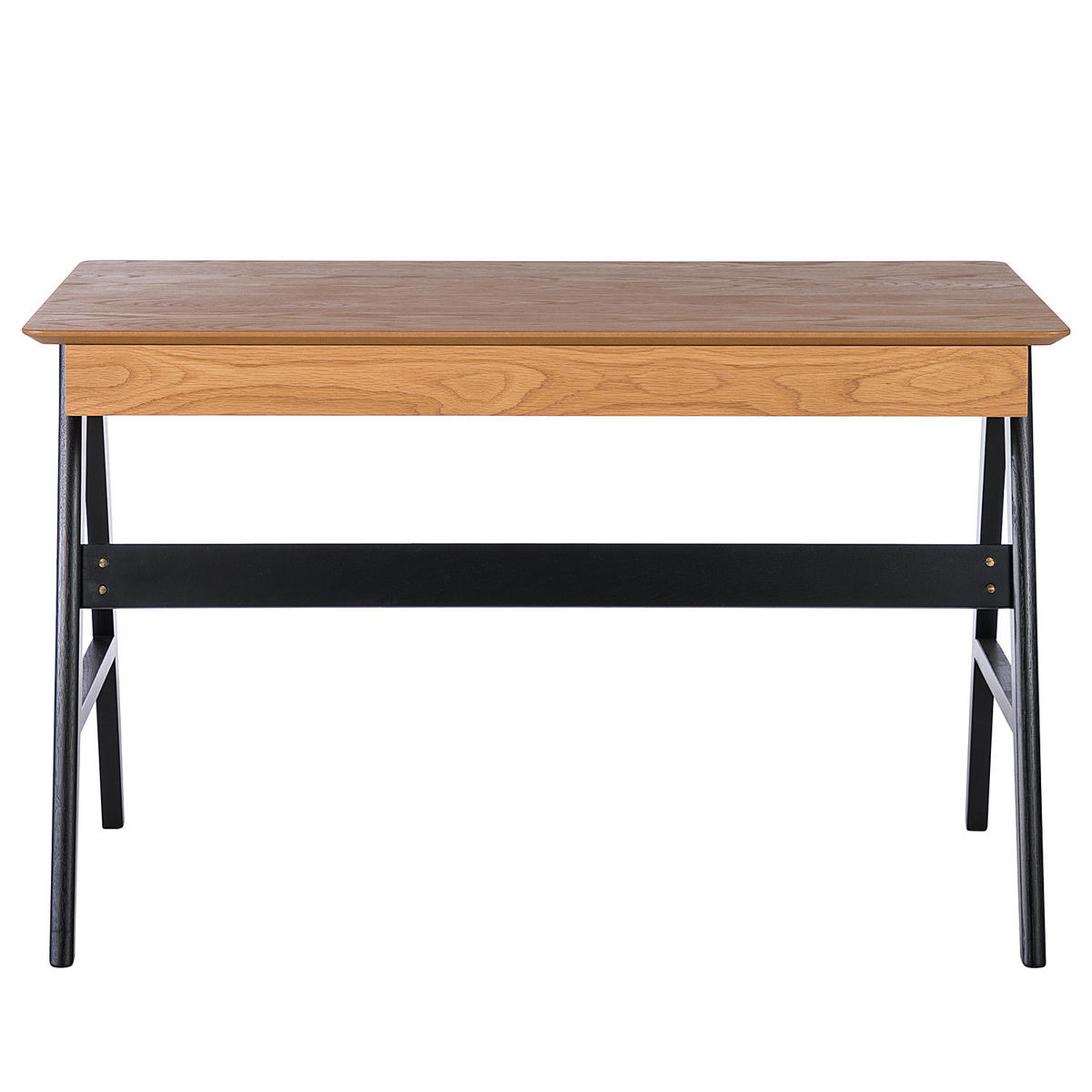 SCHREIBTISCH - Eiche teilmassiv - Eichefarben/Schwarz, Holz/Holzwerkstoff (70/120/75cm) - home24