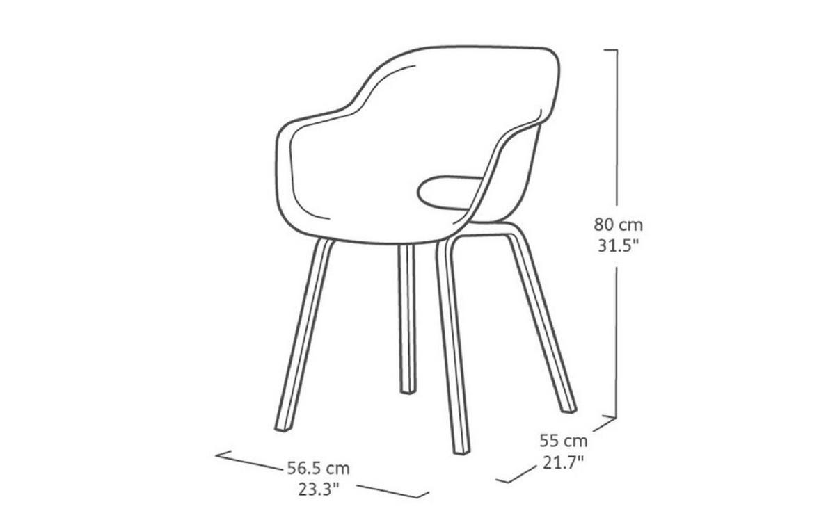 GARTENSTUHL Noa 2er-Set - Taupe, Kunststoff (57/55cm) - Keter