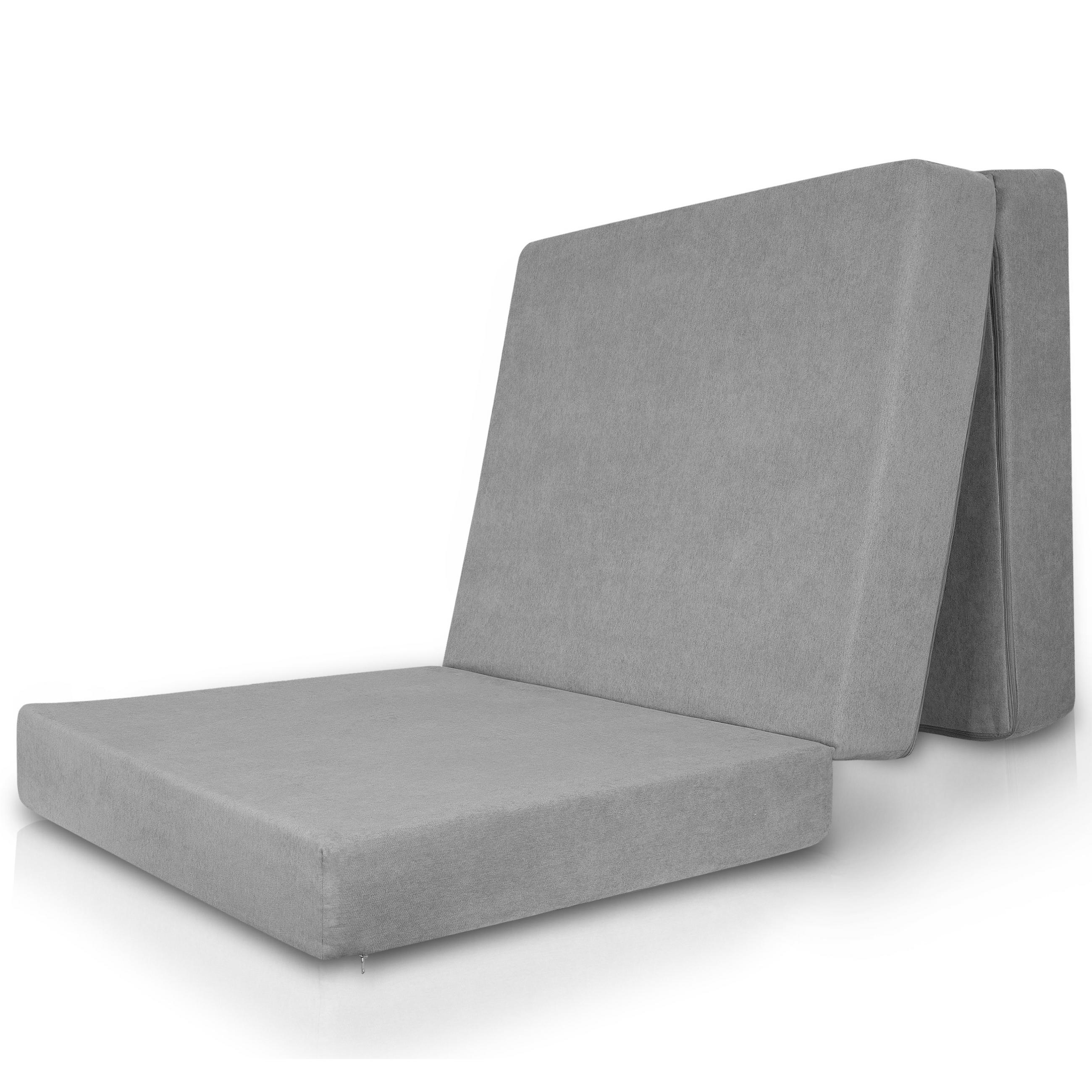 VISCO KLAPPMATRATZE VS95 195/75/14 cm Grau - Grau, Textil - Beautissu 