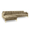 ECKSOFA links Mamaia aus Samt beige 5 Sitzplätze - Beige, Textil (185/293cm) - Micadoni