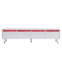 TV-LOWBOARD weiß & rillen-design 4 schubladen - Weiß, Holzwerkstoff (178/45/35cm) - Urban Meuble