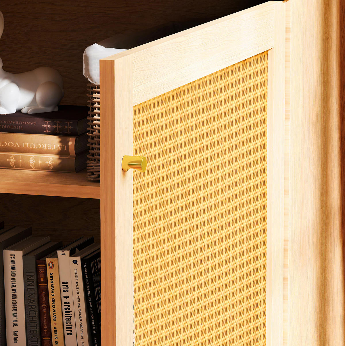 SIDEBOARD 60/63/40 cm Natur aus MDF mit Rattangeflecht - Naturfarben, Holzwerkstoff (40/63/60cm) - OKMYHOME