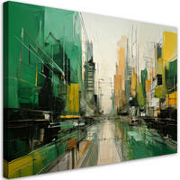 LEINWANDBILD Abstraktion 120x80cm - Grün, Textil (120/80cm) - Feeby