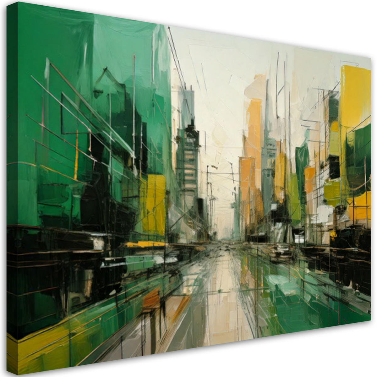 LEINWANDBILD Abstraktion 120x80cm - Grün, Textil (120/80cm) - Feeby