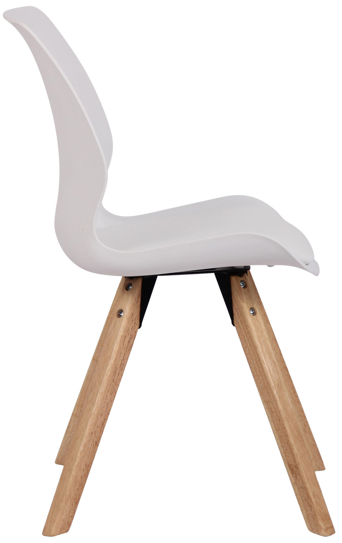 STUHL Kunststoff weiß - Eukalyptusholzfarben/Weiß, Holz/Kunststoff (49/87.5/58cm) - CLP