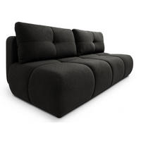 SOFA Schwarz MILA Ausziehbar Ohne Armlehnen Bouclé Stoff - Schwarz, Textil (214/89/104cm) - Sepro Meble