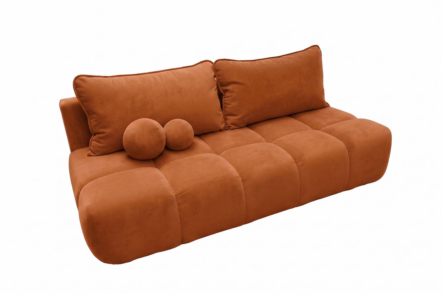 POHOVKA S funkcí spaní A úložným prostorem, sametová látka Bluvel, Skořicová, COCO - měděná, dřevo (205/97/105cm) - Kaiser Möbel