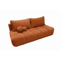 POHOVKA S funkcí spaní A úložným prostorem, sametová látka Bluvel, Skořicová, COCO - měděná, dřevo (205/97/105cm) - Kaiser Möbel