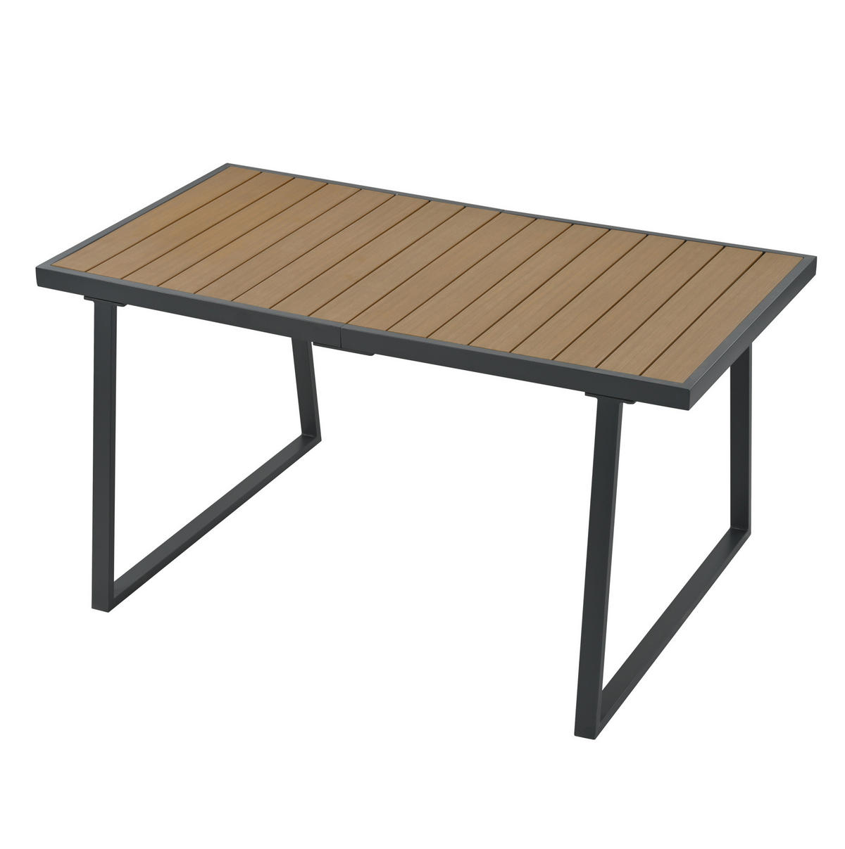 5-TLG. Gartenmöbel-Set mit Esstisch, 3-Sitzer-Sofa, 2 Sesseln und Hocker, mit Seilgeflecht und Kunststoffholzplatte, Beige - Beige, Textil - Redom