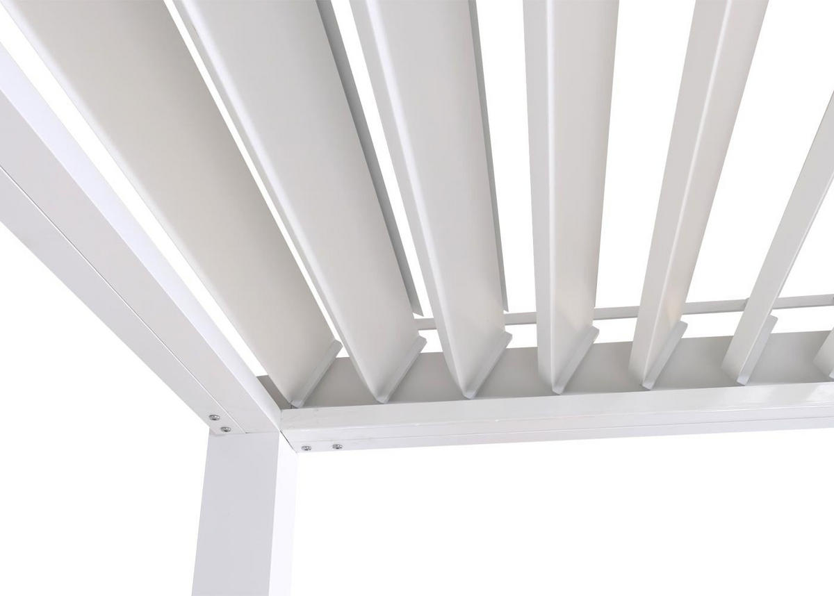 PERGOLA 3x Lamellenwand 235x300x300cm Weiß - Weiß, Metall (300/235/300cm) - BERLINLODGE