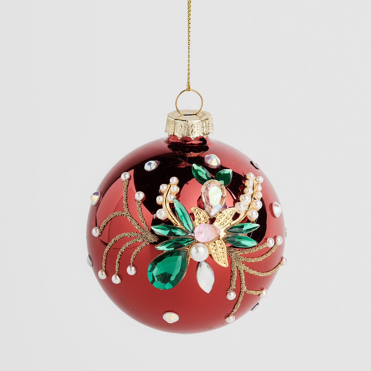 WEIHNACHTSKUGEL Glas CRISTINO, Ø80 mm, Rot, Christbaumkugeln, Weihnachtsdeko Xmas, Christmas Deko - Rot, Glas (8/8/8cm) - home&you