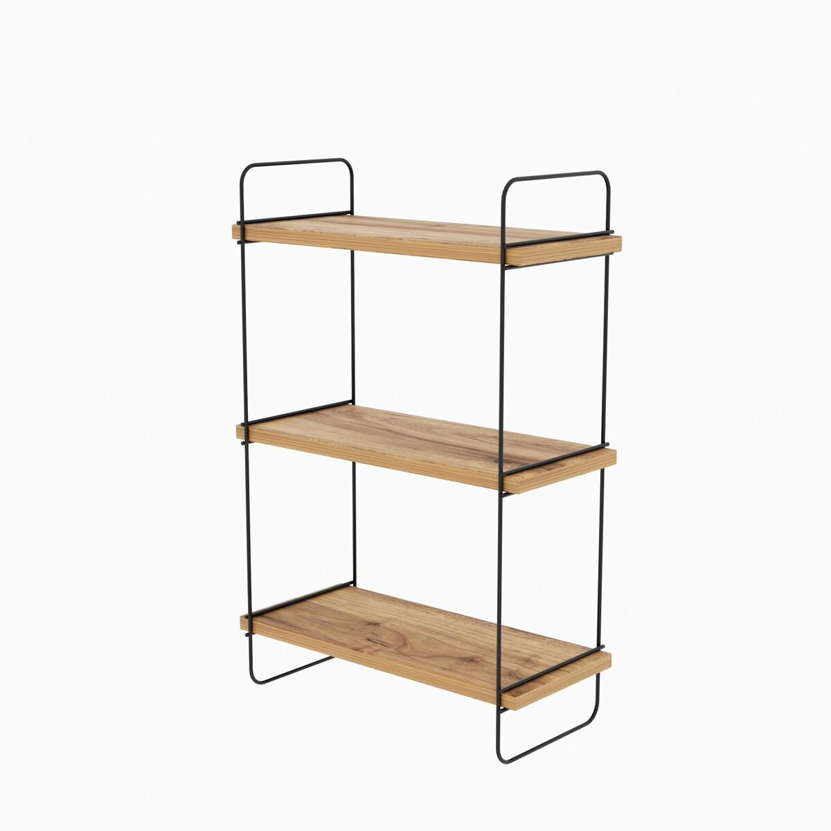 HÄNGEREGAL Holzdekor Kiefer und Schwarz H66 cm – PULALIS - Eschefarben, Holzwerkstoff (20/66/67cm) - Calicosy
