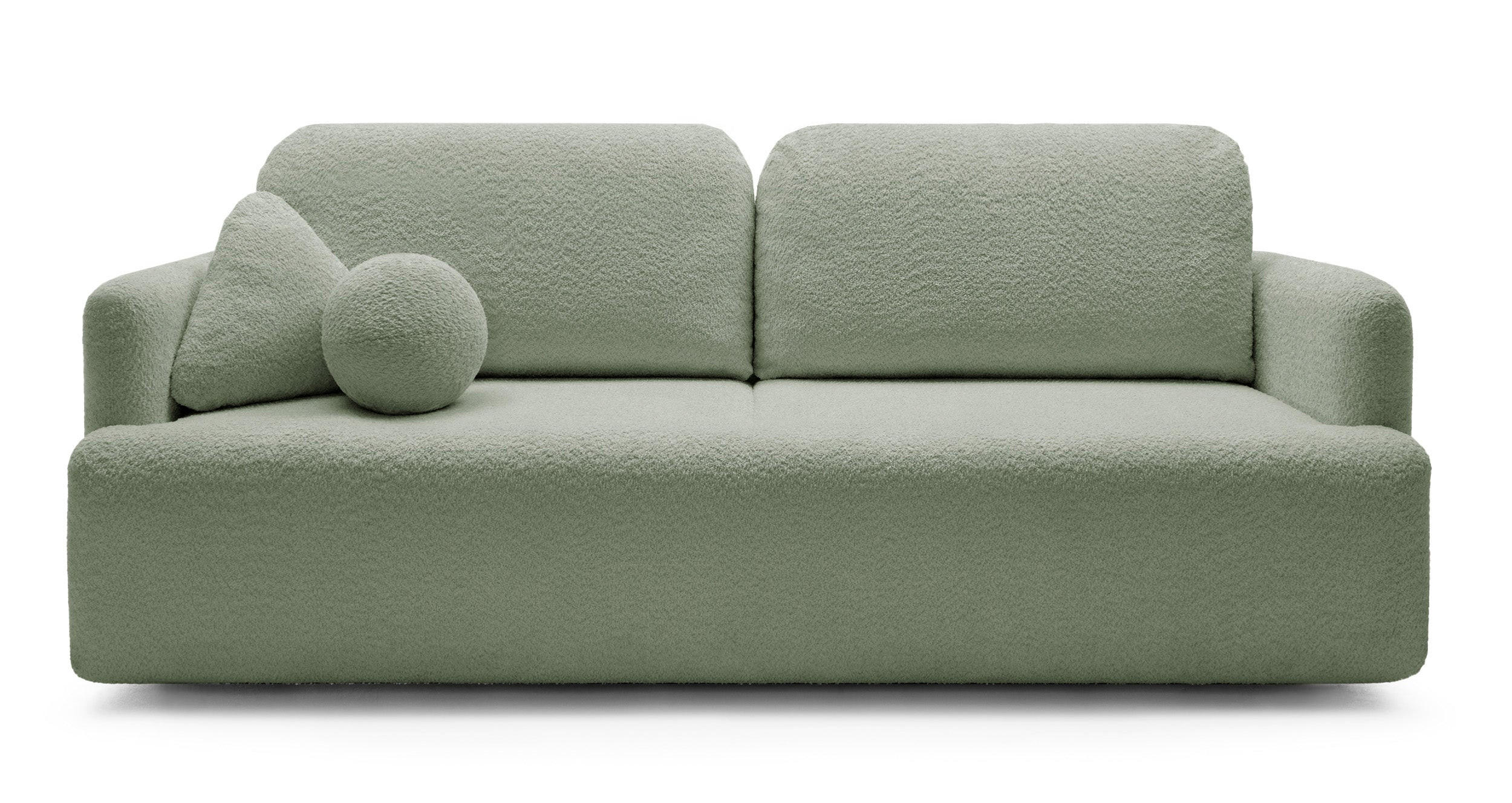 SCHLAFSOFA Lambina Salbeigrün Boucle - Salbeigrün/Schwarz, Kunststoff/Textil (227/92/104cm) - Selsey