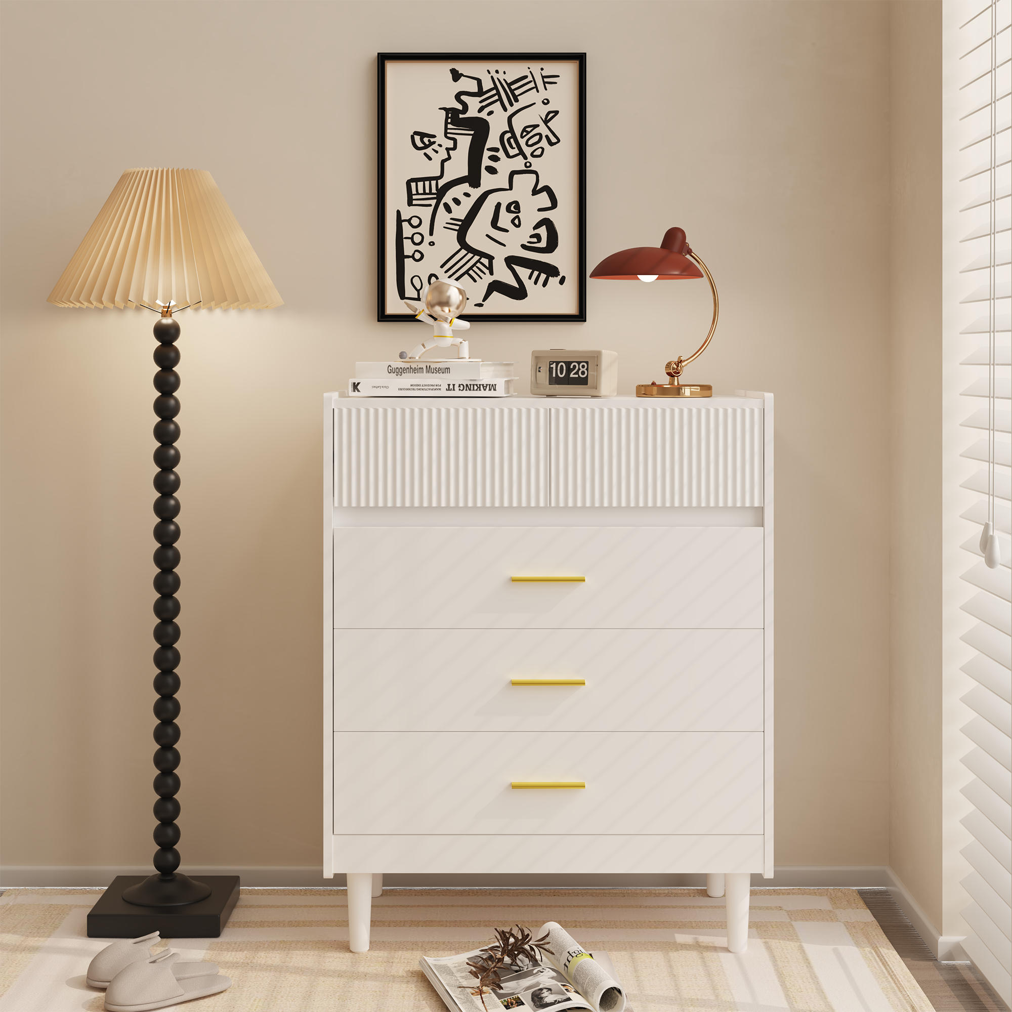 SCHUBLADENKOMMODE mit Füßen in 74/90/40cm-DG2 - Weiß, Holzwerkstoff/Metall (74/90/40cm) - HOMAVO