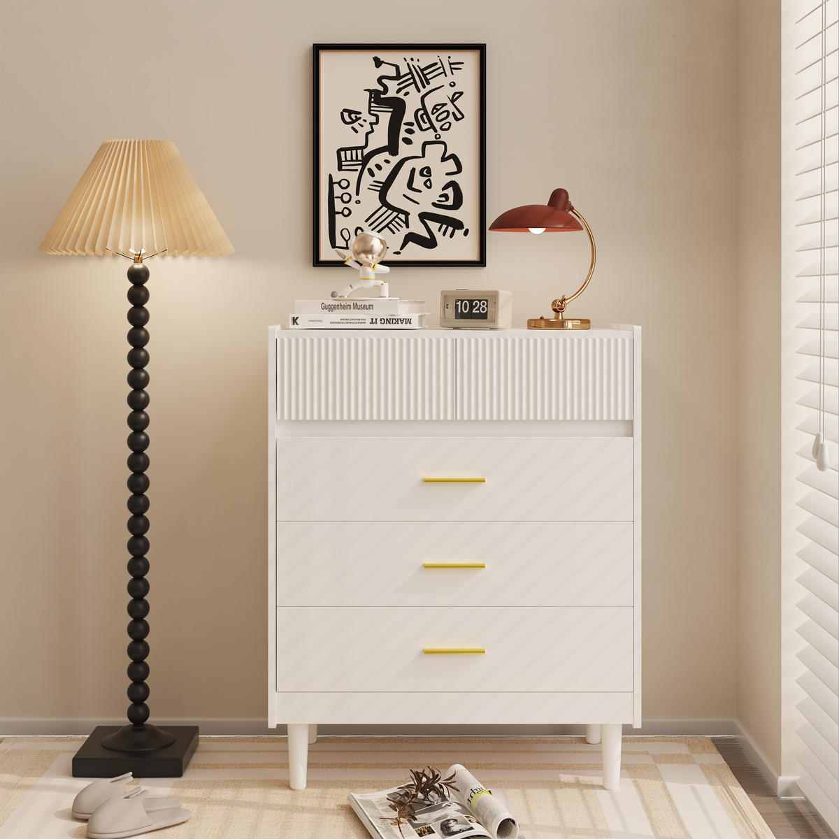 SCHUBLADENKOMMODE mit Füßen in 74/90/40cm-DG2 - Weiß, Holzwerkstoff/Metall (74/90/40cm) - HOMAVO