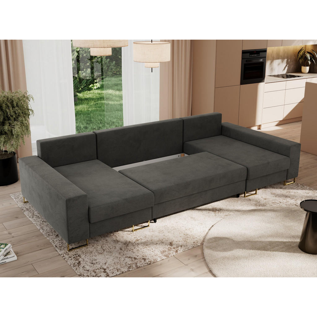 Thumbnail - MKS Wohnlandschaft, Dunkelgrau, Textil, 5-Sitzer, U-Form, 312x95x138 cm, Wohnzimmer, Sofas & Couches, Wohnlandschaften, ...