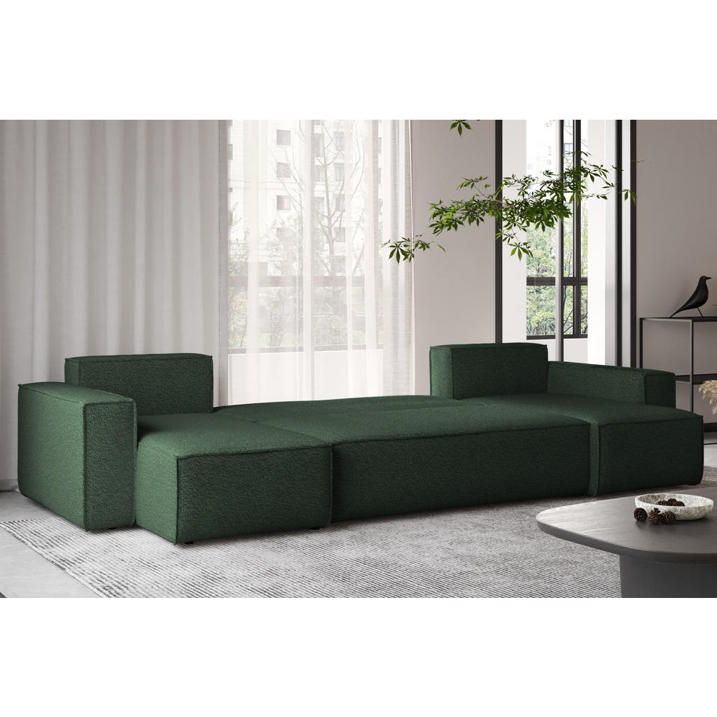 Thumbnail - Kaiser Möbel Ecksofa, Dunkelgrün, Holz, 312x98 cm, Wohnzimmer, Sofas & Couches, Wohnlandschaften, Ecksofas