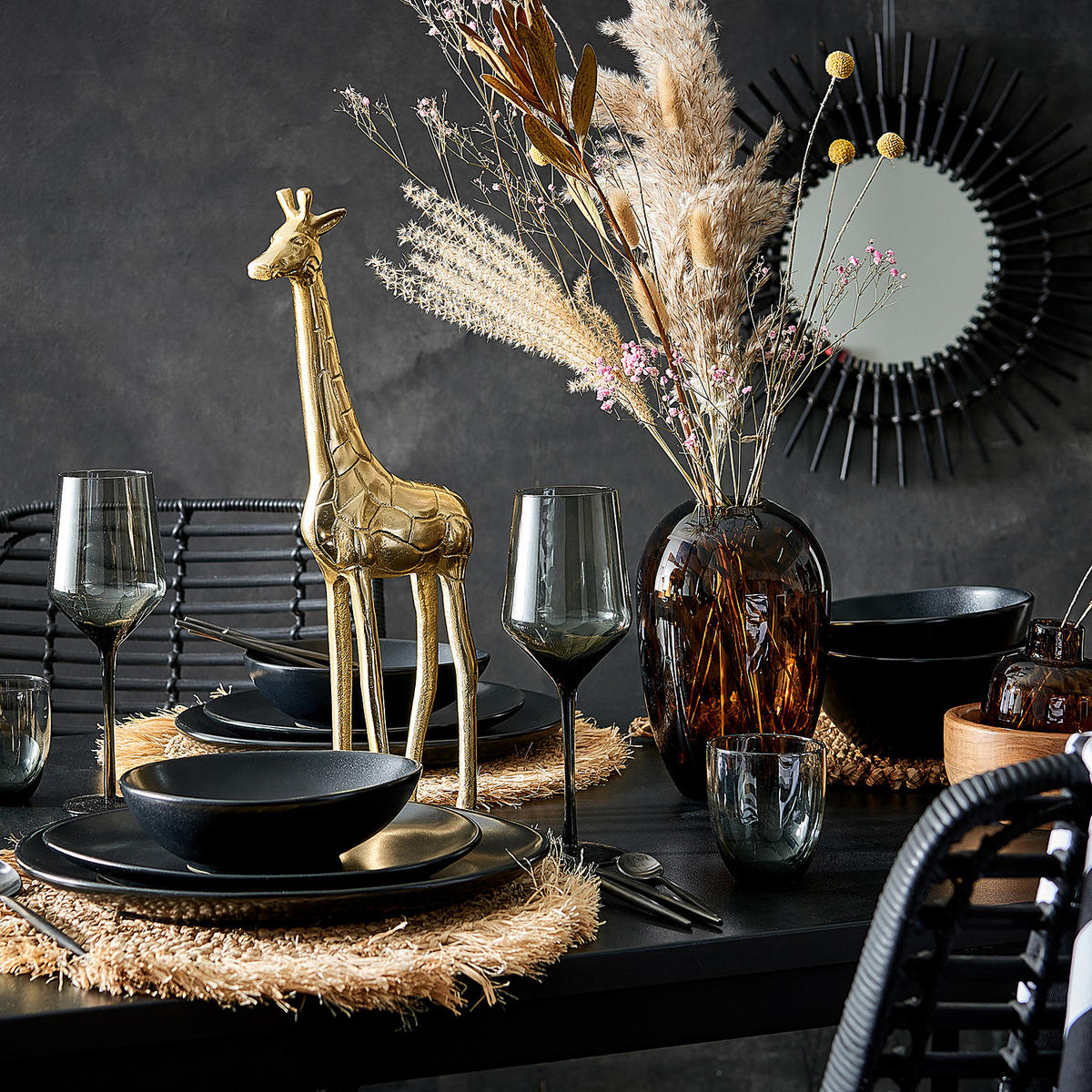 PLATZSET (4er Set) Raffia - Braun, Naturmaterialien (41/41cm) - BUTLERS