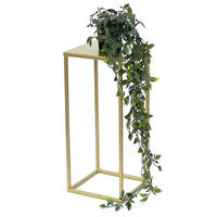 BLUMENHOCKER Metall Gold Eckig 42 cm 96406 S - Goldfarben, Metall (20/42/20cm) - DanDiBo