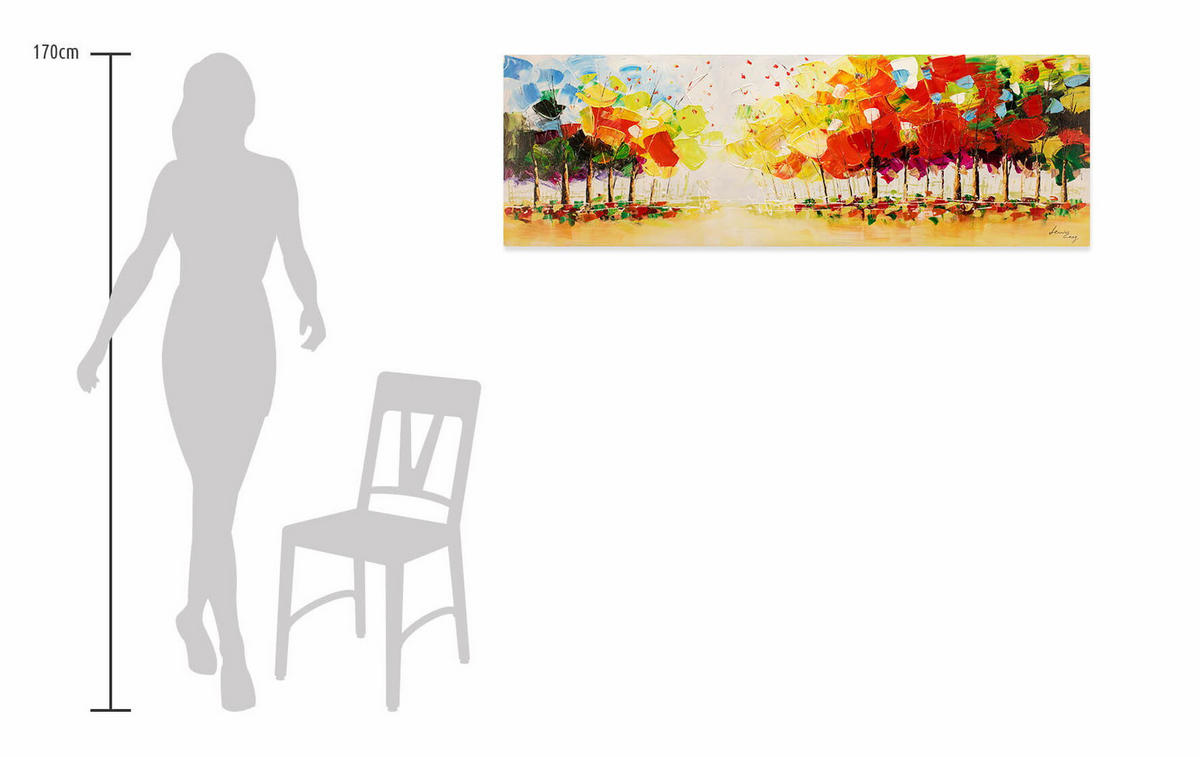 ÖLGEMÄLDE 150/50 cm - Multicolor, Holz/Textil (1.96/50cm) - KUNSTLOFT