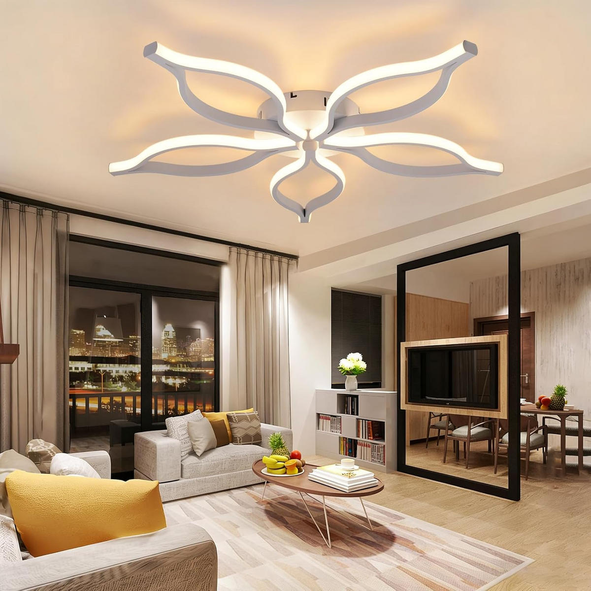 LED stropní svítidlo COCHEM III 80/80/5 cm - stříbrná, kov (80/80/5cm) - Nettlife