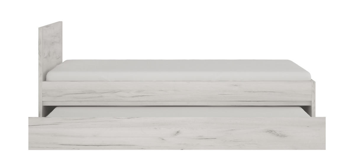 JUGENDBETT Emmi in Weißeiche 206,1 x 80,5 x 95,8 cm - Weiß, Holzwerkstoff (90/200cm)