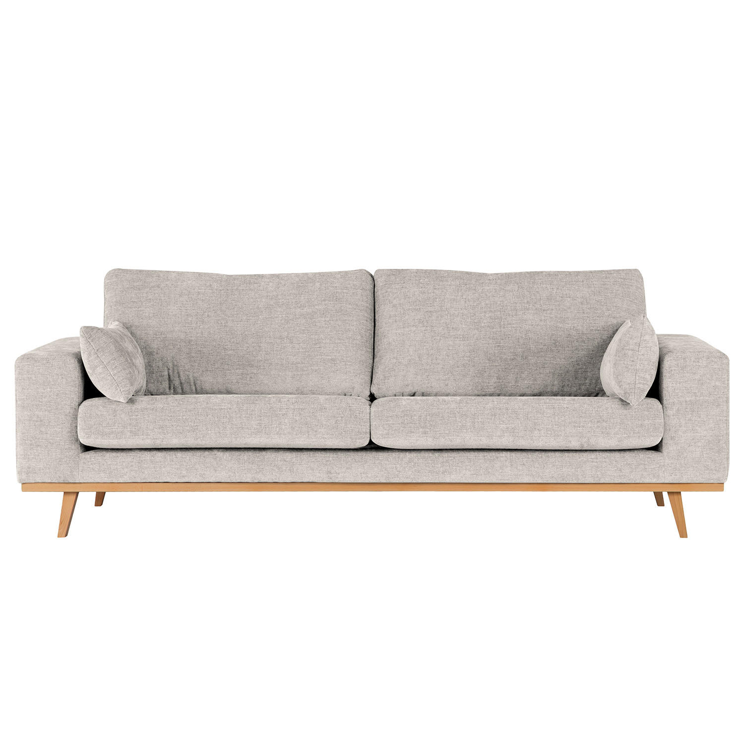 2-SITZER SOFA - Buchefarben/Grau, Buchenholz/Textil (197/81/88cm) - home24