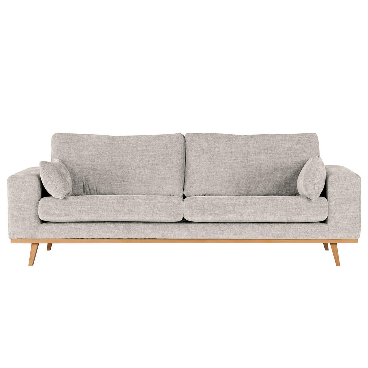 2-SITZER SOFA - Buchefarben/Grau, Buchenholz/Textil (197/81/88cm) - home24