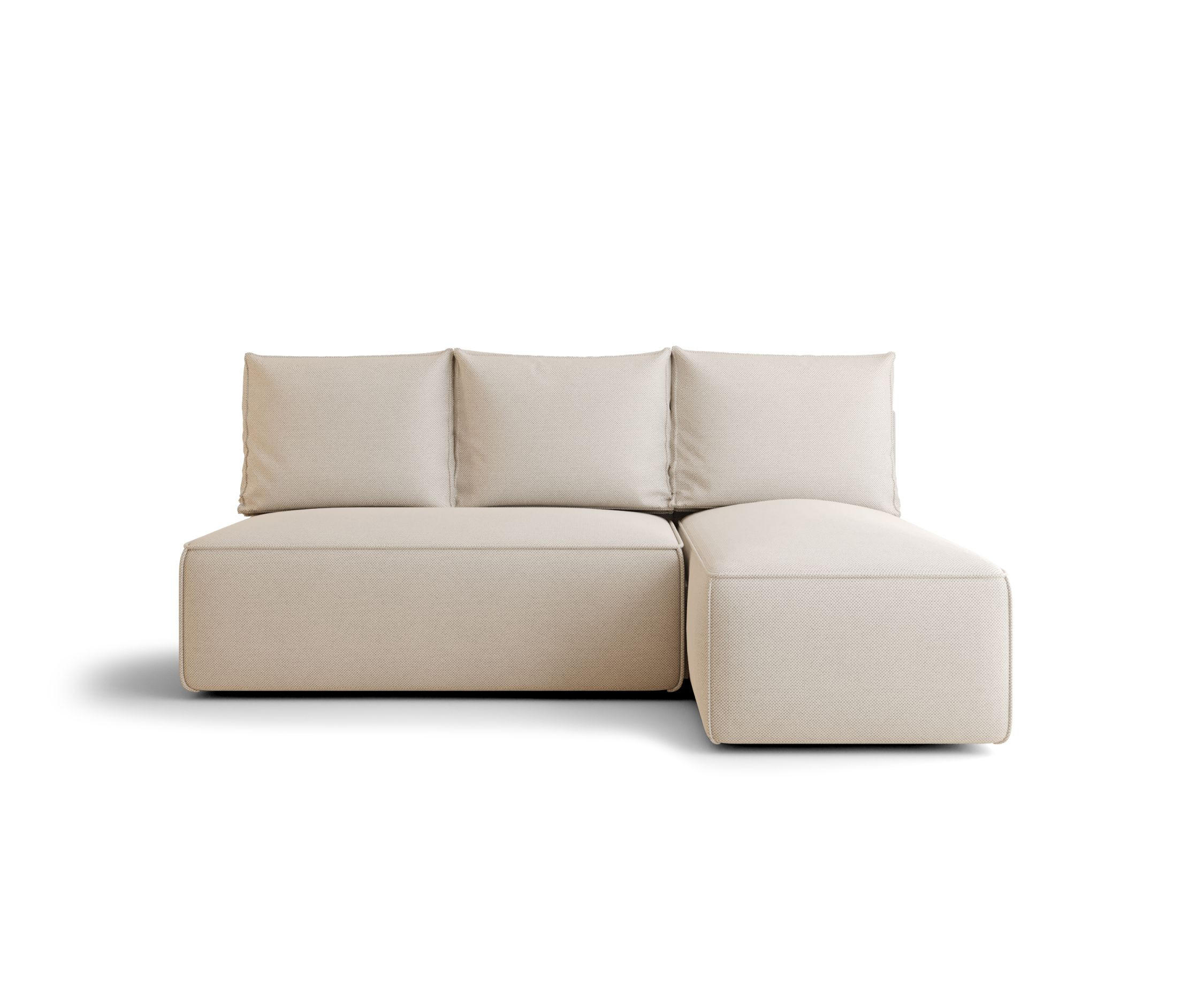 ECKSOFA mit Schlaffunktion SAVIO MINI Curio 09 Rechts - Ecru, Textil (200/140cm) - Bedante