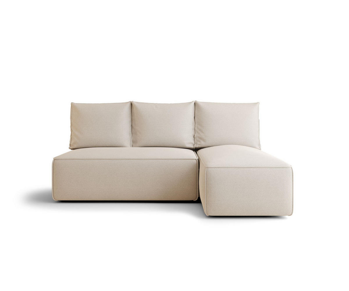 ECKSOFA mit Schlaffunktion SAVIO MINI Curio 09 Rechts - Ecru, Textil (200/140cm) - Bedante