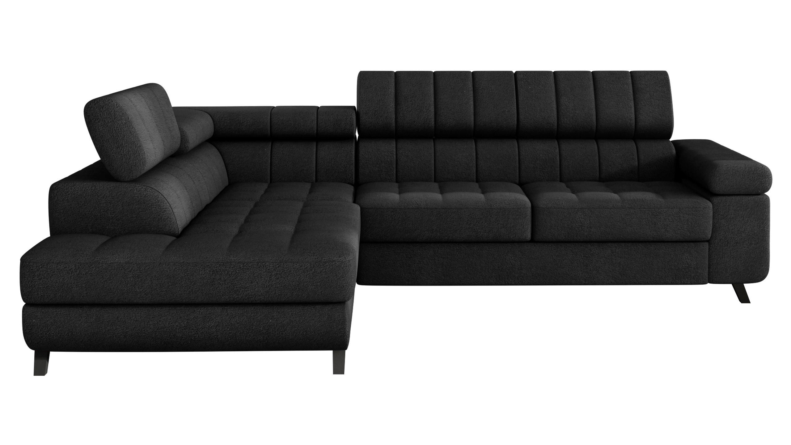 ECKSOFA Nord, Seite: Links - Schwarz, Holz/Textil (264/203cm) - MIRJAN24