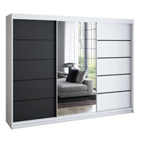 SCHWEBETÜRENSCHRANK 200 cm VILANO 2 Farbe: Weiß, Schwarz, Weiß - Schwarz/Weiß, Holzwerkstoff (200/215/59.5cm) - A&J MöbelLand