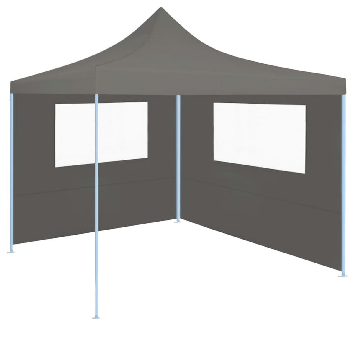 PAVILLON-SEITENWAND Mit Fenstern 4/2 M Anthrazit - Anthrazit, Textil (400/200cm) - vidaXL