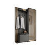 GARDEROBENSCHRANK - JOHN (Grau + Mit Kissen) - Schwarz, Holzwerkstoff (135/197/40cm)