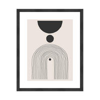 POSTER mit Rahmen 40x50 cm abstrakte Formen schwarz beige - Beige, Holz (41/51cm) - artissimo