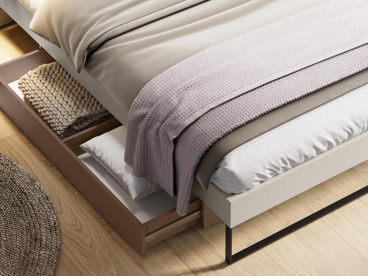 JUGENDBETT Sigma 90x200 SG14 - Kaschmir/Trüffeleichefarben, Holzwerkstoff/Metall (90/200cm) - MIRJAN24