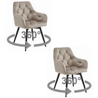 ESSZIMMERSTUHL 2-er Set LUKK360 dunkelbeiger Sitz, schwarze Beine - Beige/Schwarz, Textil (56/84/61cm) - Valora