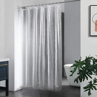 DUSCHVORHANG wasserdicht schimmelresistent mit Haken und starken Magneten - Transparent, Kunststoff (180/180cm) - MCBOSON