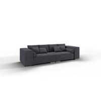 BIGSOFA Kami Microfaser Graphit - Schwarz/Graphitfarben, Kunststoff/Textil (290/80/110cm) - S-Style Möbel