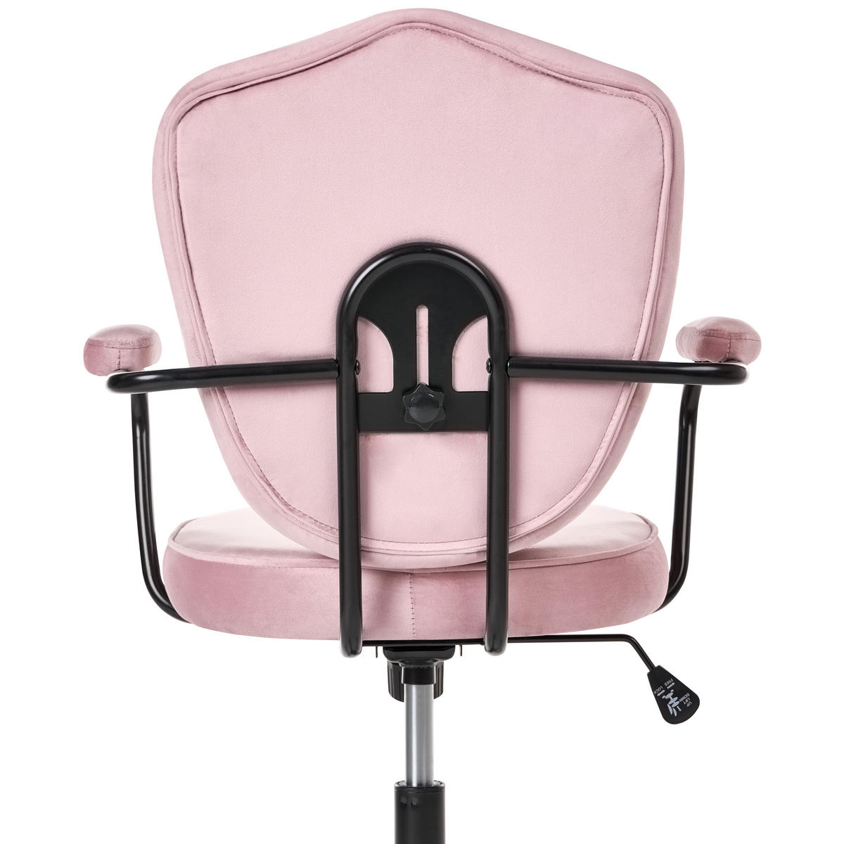SCHREIBTISCHSTUHL Samtstoff Pastellrosa Velisse - Pink, Textil (55/98/55cm) - Beliani