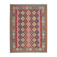 HANDWEBTEPPICH Kelim Gashgai Rot 207/161 cm Schurwolle - Rot, Textil (161/207cm) - Looma