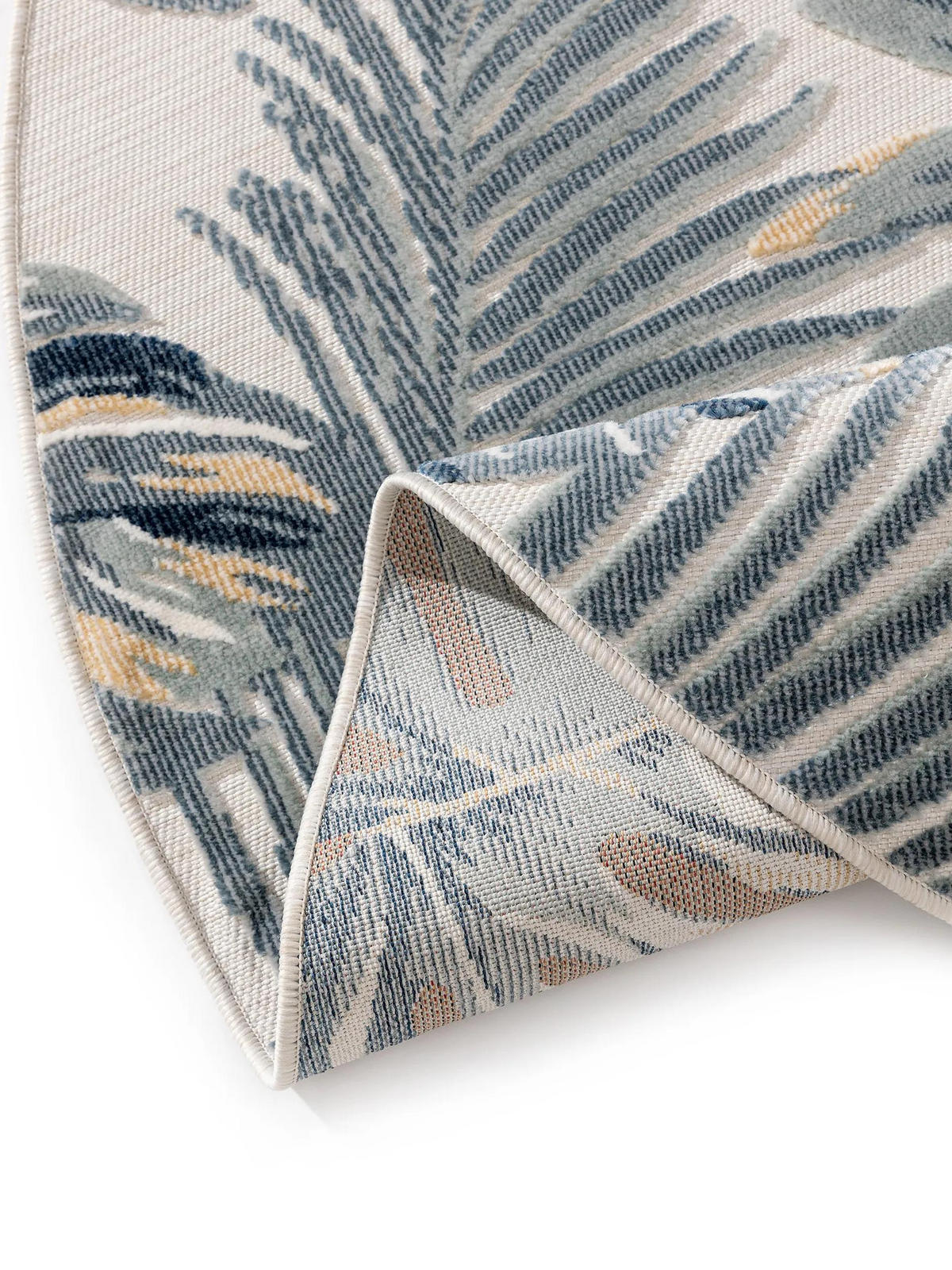 VNITŘNÍ a venkovní koberec Flora Vícebarevné ø 200 cm kulatý - krémová, plast/umělá hmota (200/200cm) - benuta