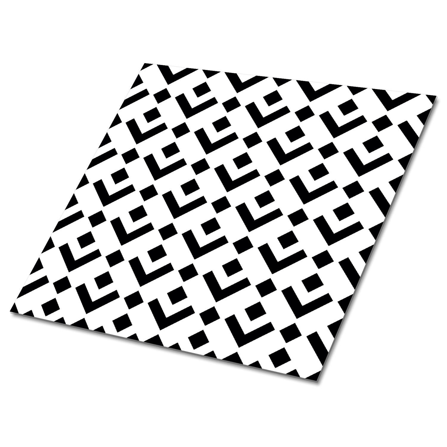 FLIESENAUFKLEBER 9 Stück 30x30 cm selbstklebend Geometrische Abstraktion - Schwarz, Textil (30/1.6/30cm) - TULUP